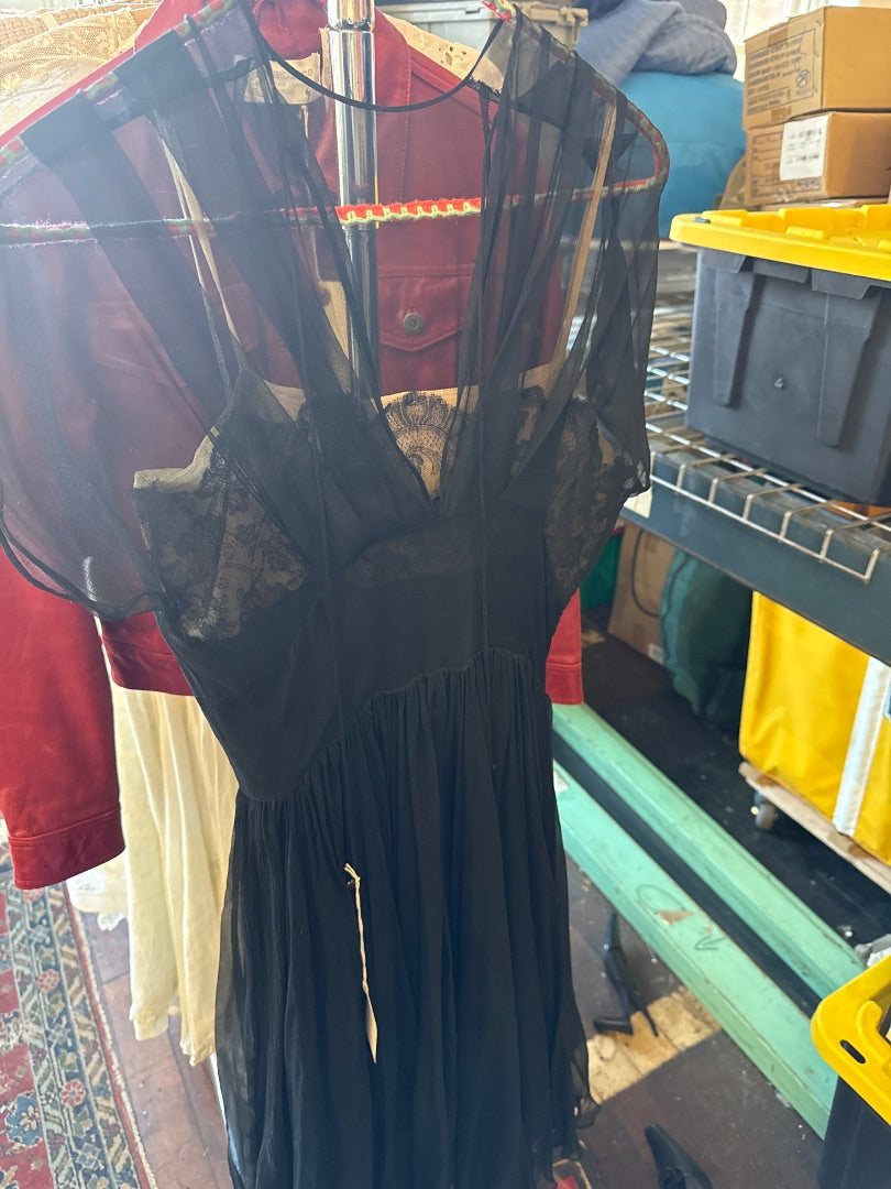 Black  1950s 2-piece dress