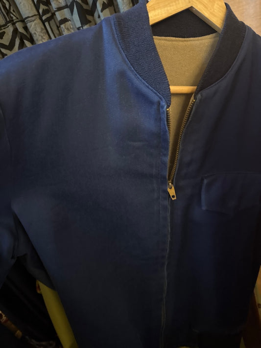 Lined navy utility jacket