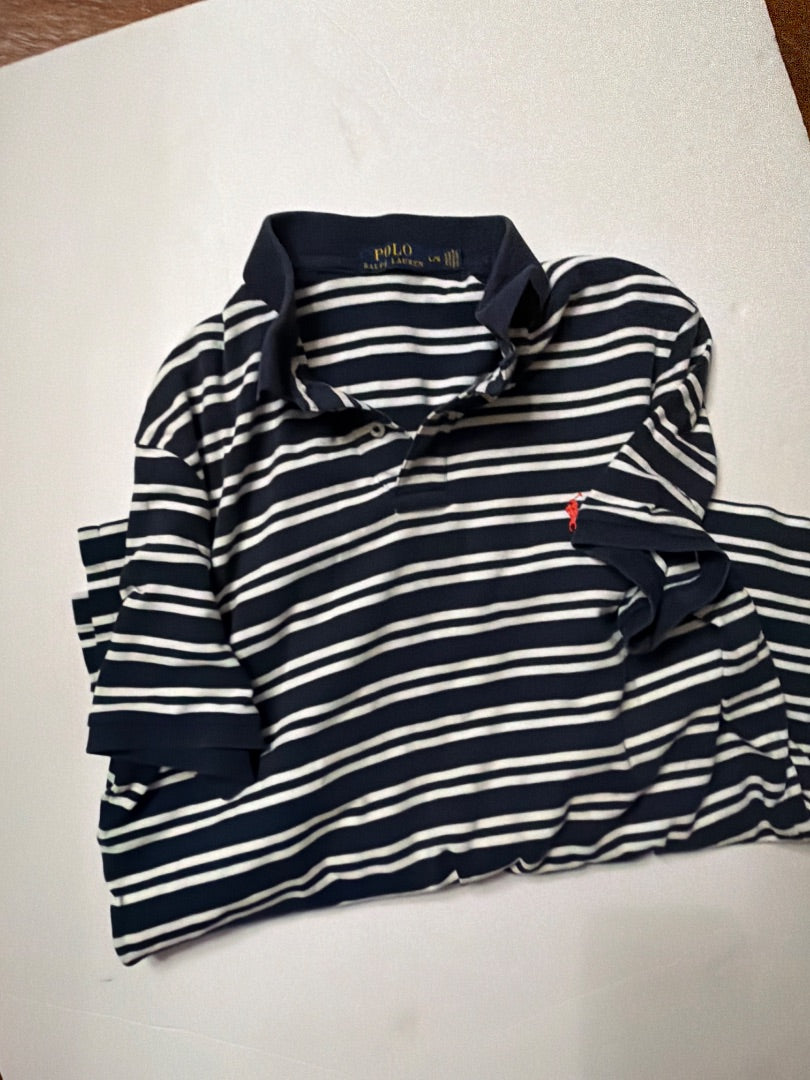 Blue Ralph Lauren Vintage Polo rl Polo shirt stripe blue, L