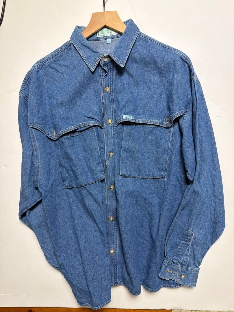 Blue Guess Vintage Guess western denim shirt Large, Large