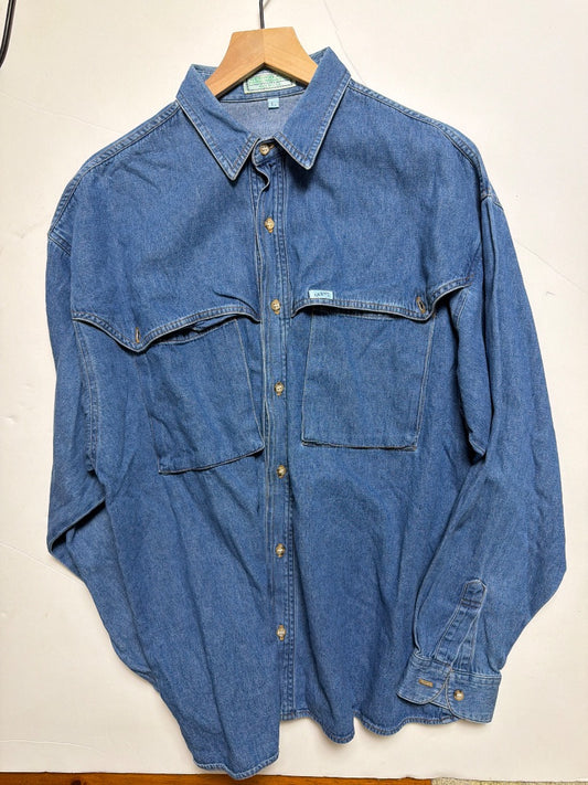 Blue Guess Vintage Guess western denim shirt Large, Large