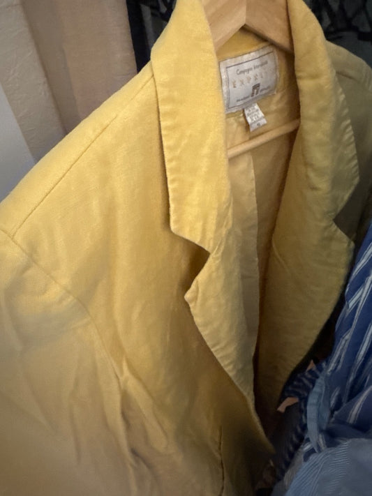 90’s butter yellow linen blazer