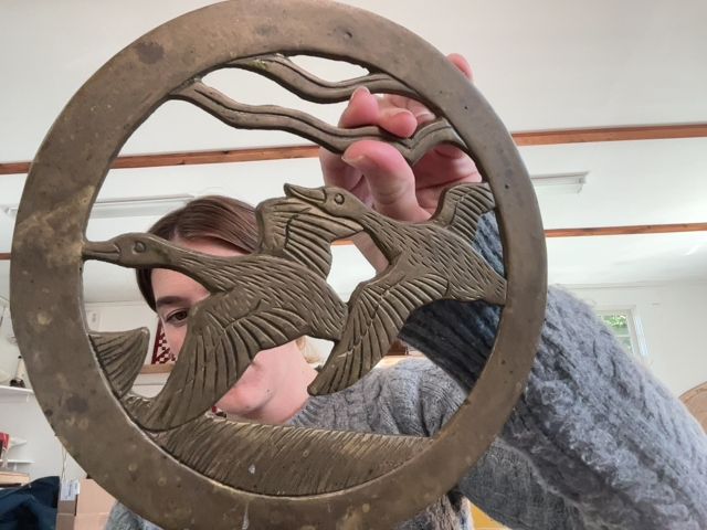 Brass Geese Trivet