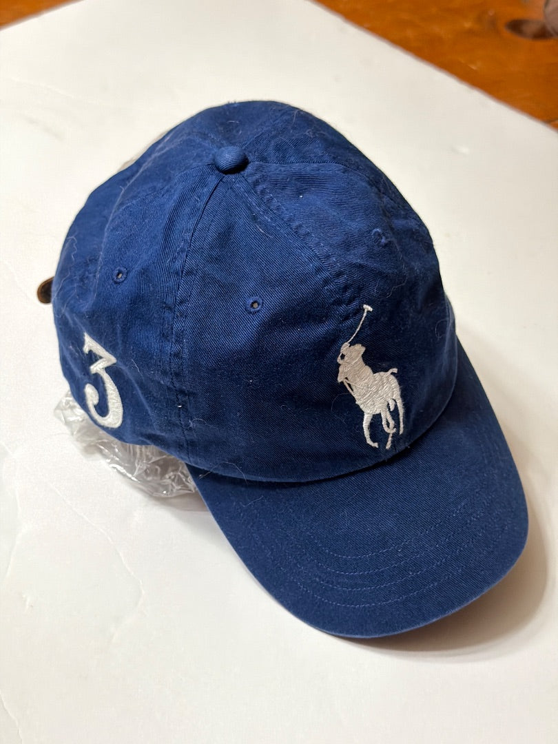 Blue Ralph Lauren Vintage Ralph Lauren big pony Y2K leather strap polo hat, OS