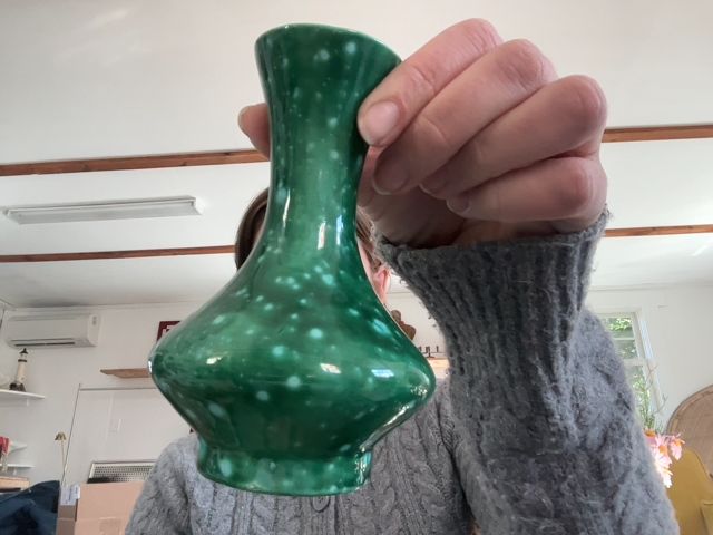 Green Speckled Vase