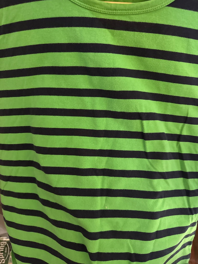 Green and navy striped long sleeve