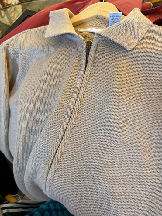 Tan cotton zip