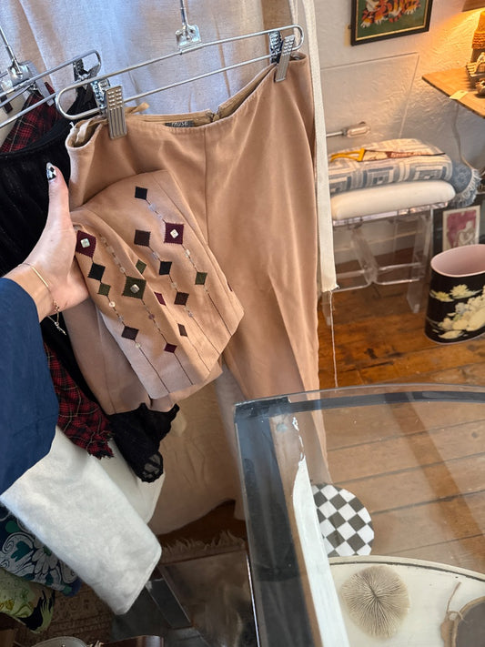 Tan Muse Y2K faux suede pants
