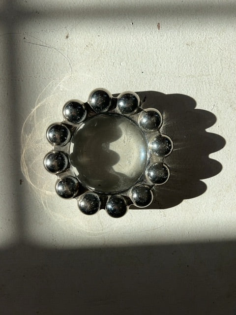 Glass Silver Ashtray