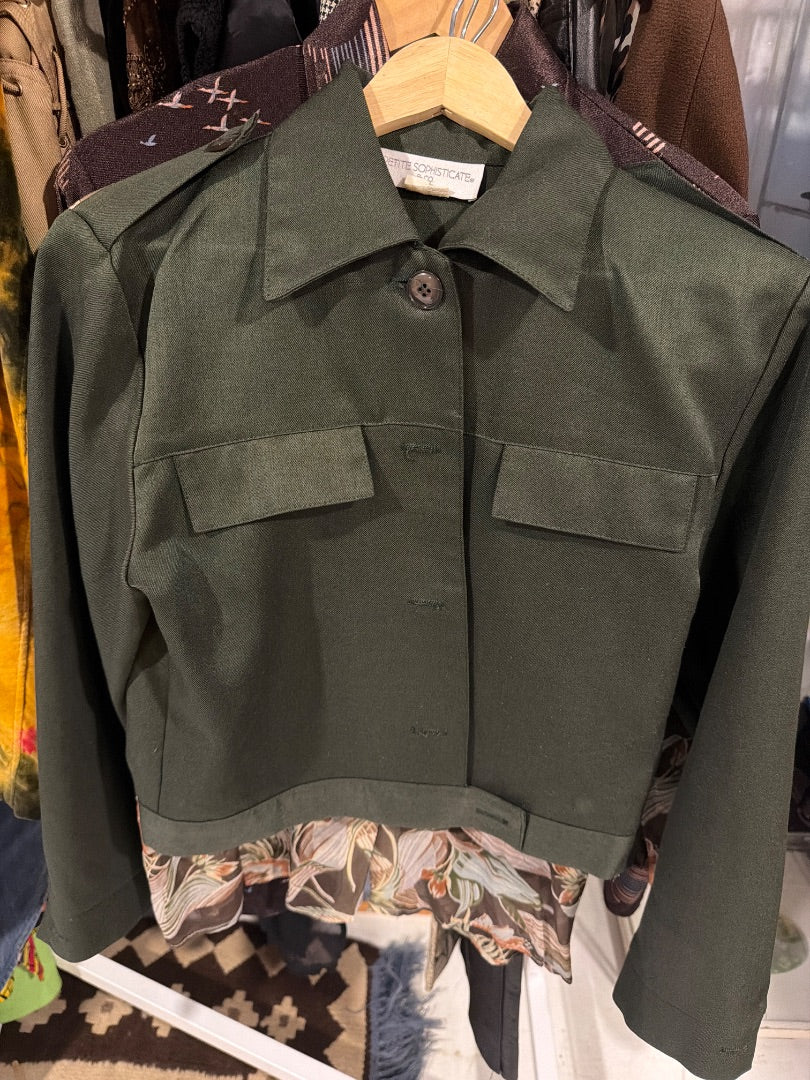 Olive military style  shacket