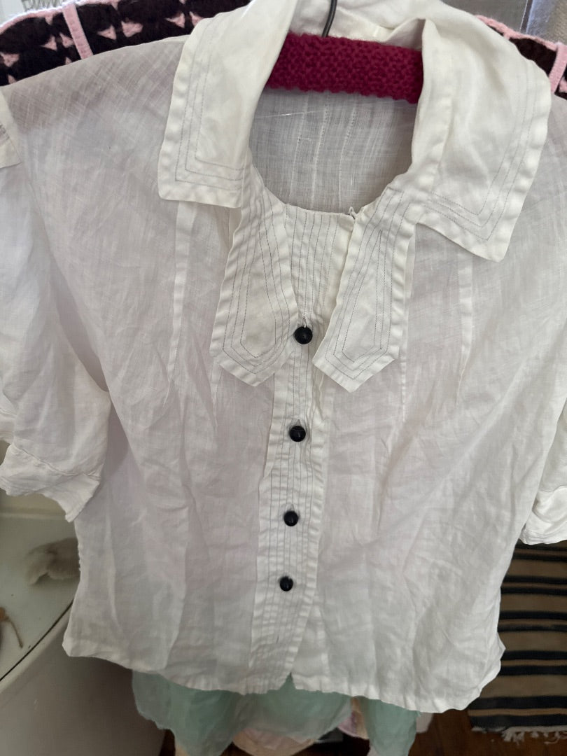 White  1930s cotton blouse