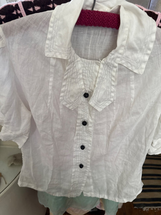 White  1930s cotton blouse
