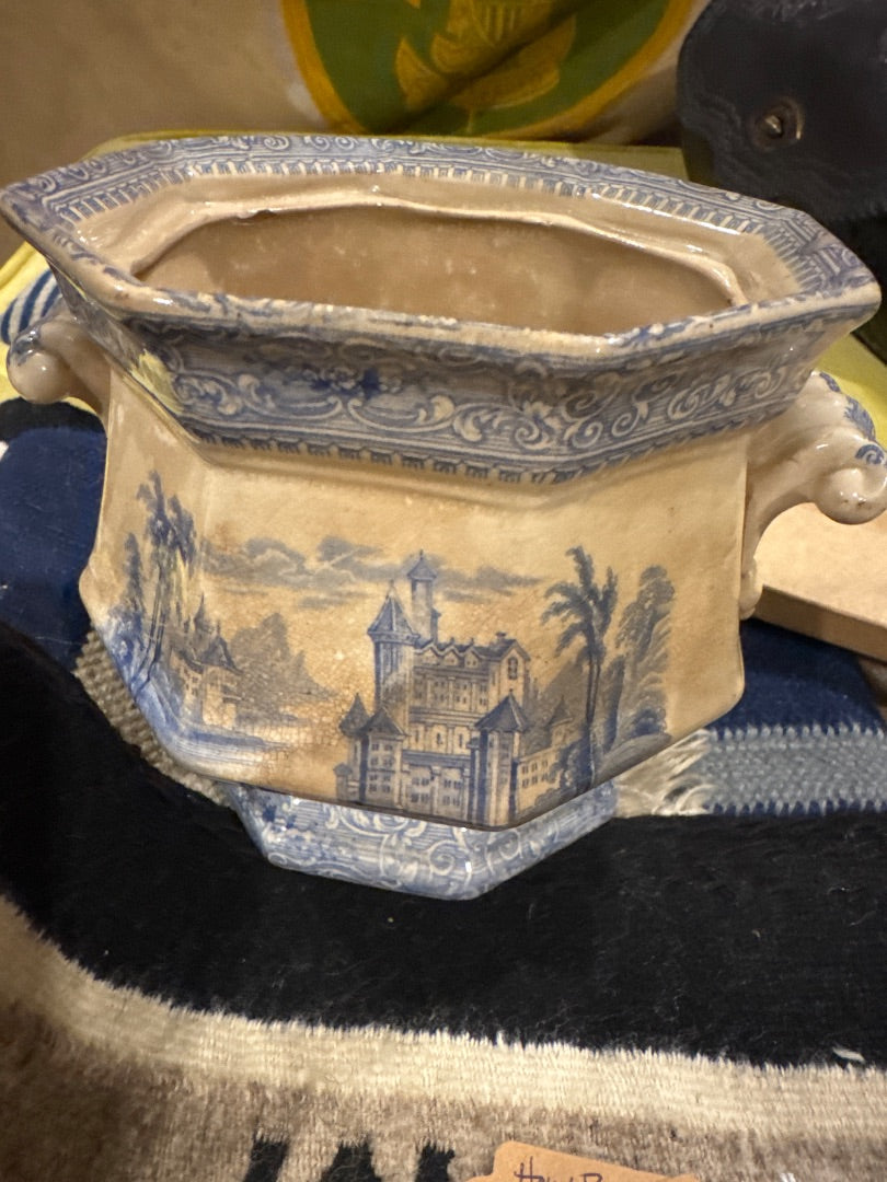 English  transfer ware planter