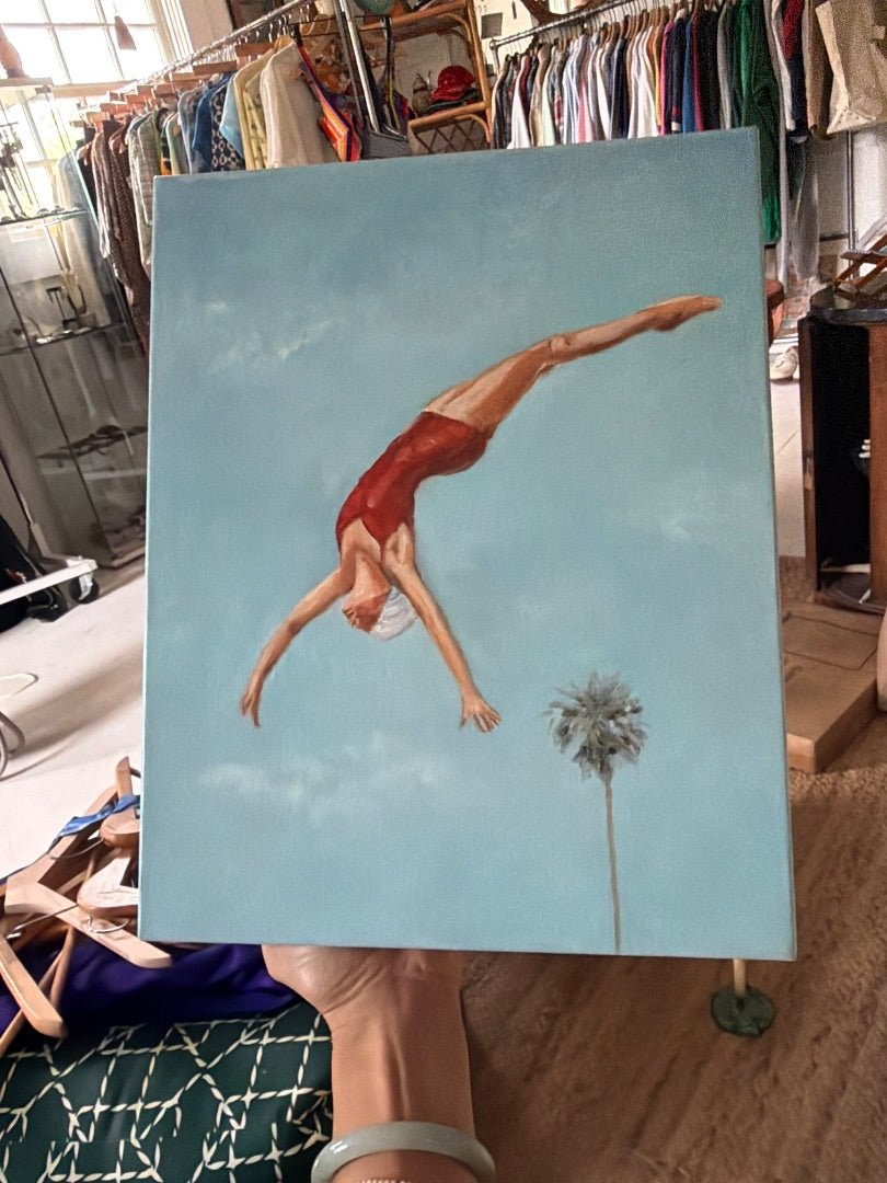 Oil on canvas free diver