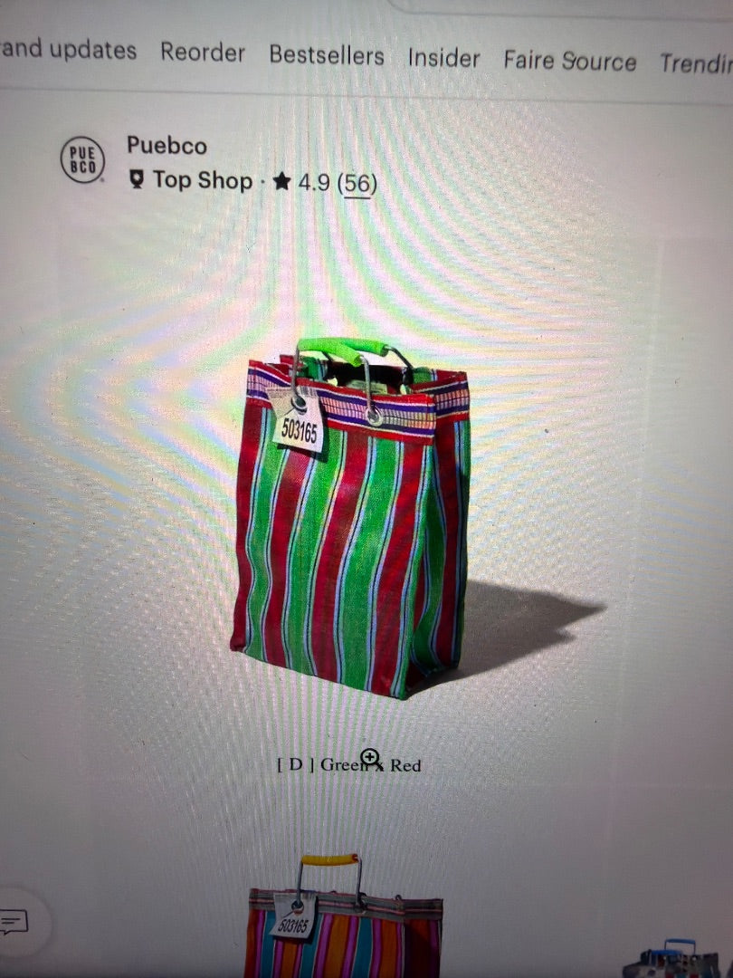 Red /green Puebco Recycled stripe rectangle bag