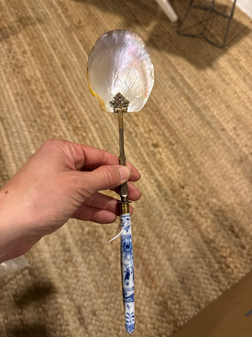 MOP shell spoon ceramic handle