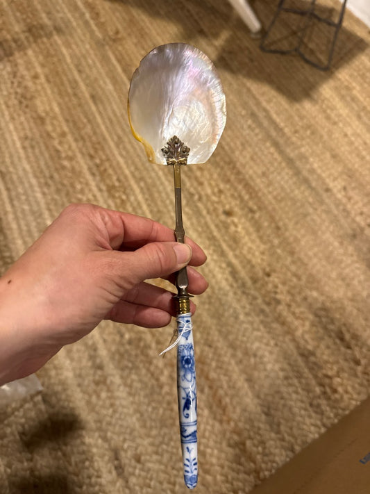MOP shell spoon ceramic handle