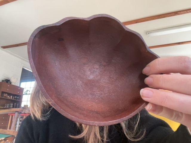 Vintage Wood Shell Bowl