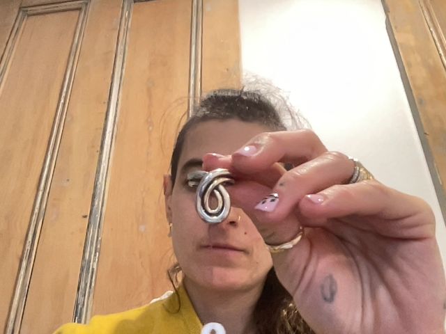 handmade sterling and 14K gold, 7