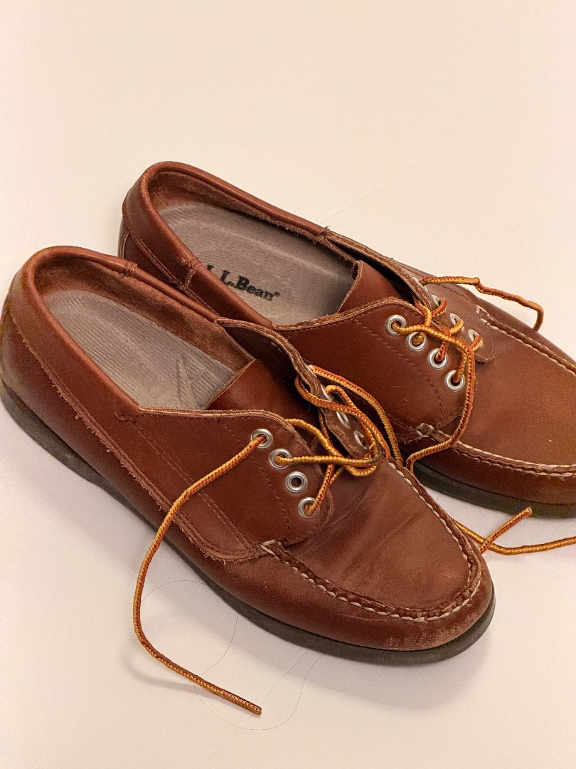 Brown LL Bean Vintage LL Bean Hand-Sewn Leather Moccasins, 8.5
