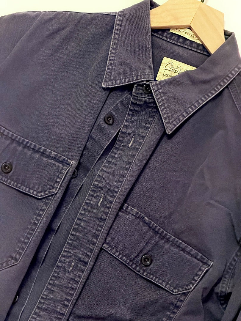 Blue Cabela's Vintage Stonewash Canvas Sportsman's Shirt, M