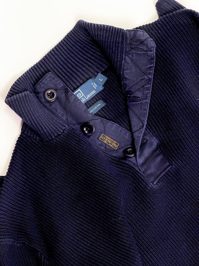 Navy Polo Ralph Lauren Vintage Polo Ralph Lauren Navy Military Sweater Cotton, L