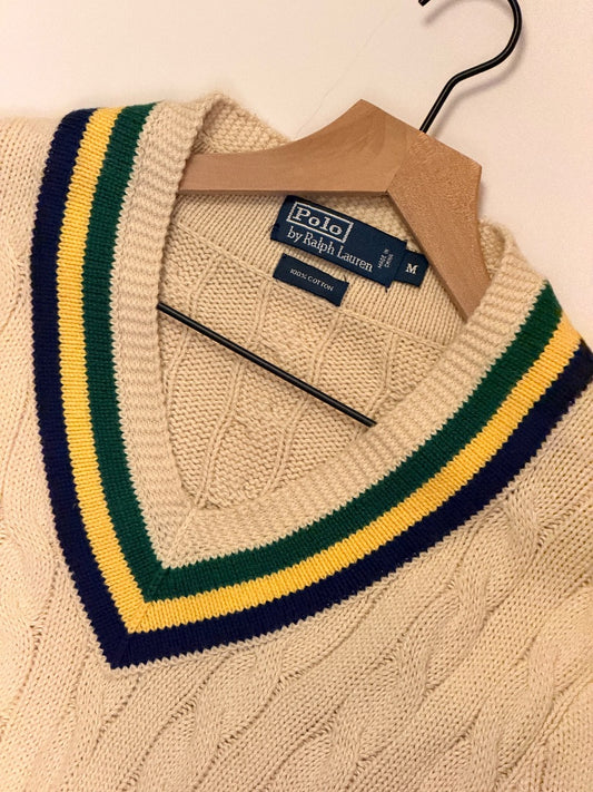 Cream Polo Ralph Lauren Vintage Polo Ralph Lauren Cricket Sweater, M