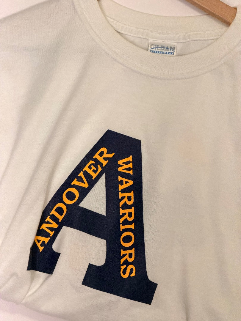 White Vintage Vintage Andover Warriors Eagle T-Shirt, XL