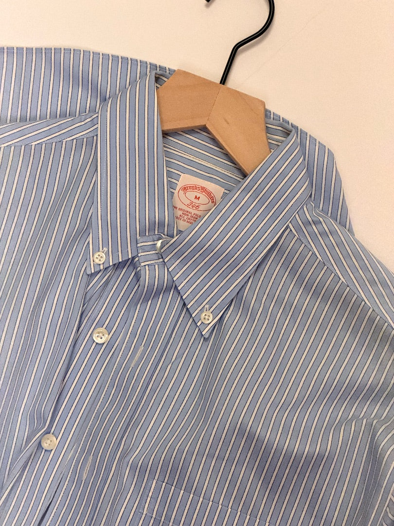 Blue Brooks Brothers Vintage Brooks Brothers Poplin Stripe Button Down Shirt, M