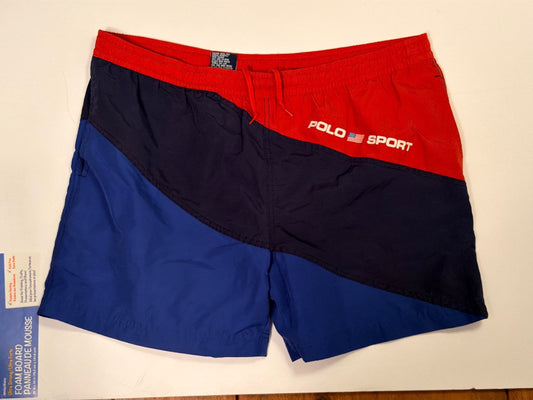 Blue Polo Sport Vintage Polo Sport Color Block Shorts "Baggies", L